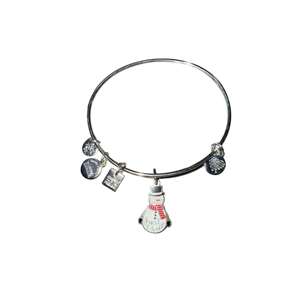 Alex and Ani Just Chill Snowman Bangle Bracelet Silver Charity by Design Holiday